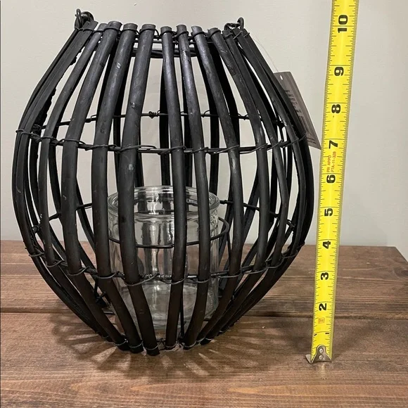 Black Rattan Lantern - Picture 6 of 7